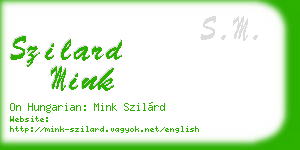 szilard mink business card