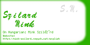 szilard mink business card